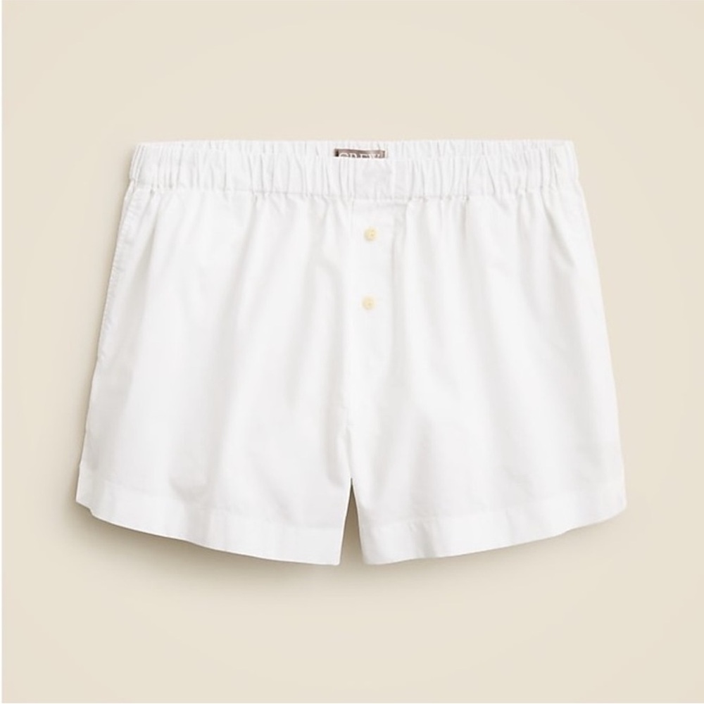 J. Crew Cotton Poplin Boxer Short in White